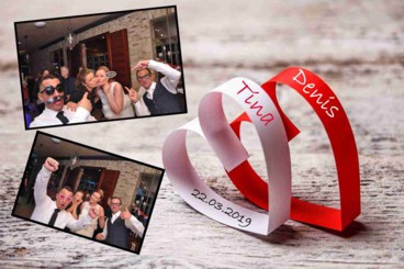 Fotobox für die Hochzeit mit lustigen Accessoires